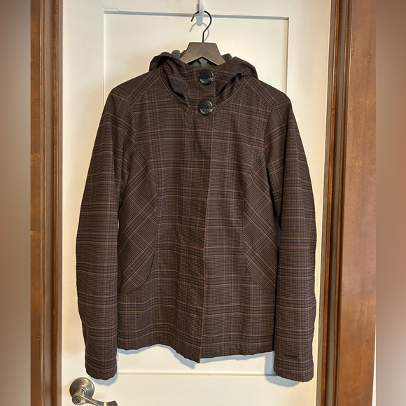 Patagonia Darya Plaid Fleece Lined Hooded Jacket Raven Windproof Size Large - Picture 7 of 10